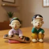 Korean Gayageum Clay Figurines Traditional Handmade Pottery Set - Dolls